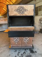 Bakır barbeku Arabası