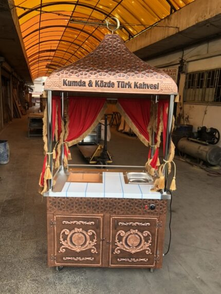 Bakır Işlemeli Kumda Közde Türk Kahve Arabası