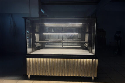 LED Işıklı Ahşap Çubuk Panel Kebab Dolabı
